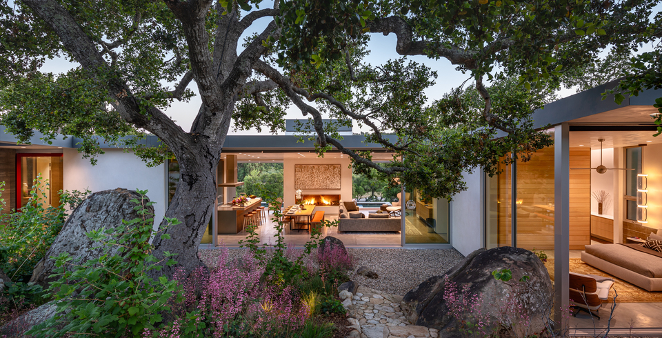 Santa-Barbara-Foothills-Residence-Exterior-Street-Dusk