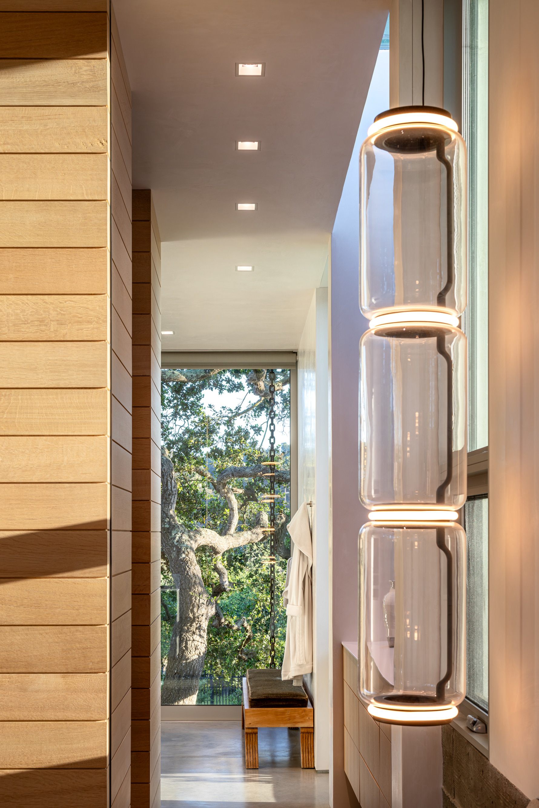 Santa-Barbara-Foothills-Residence-Modern-Hall-Light